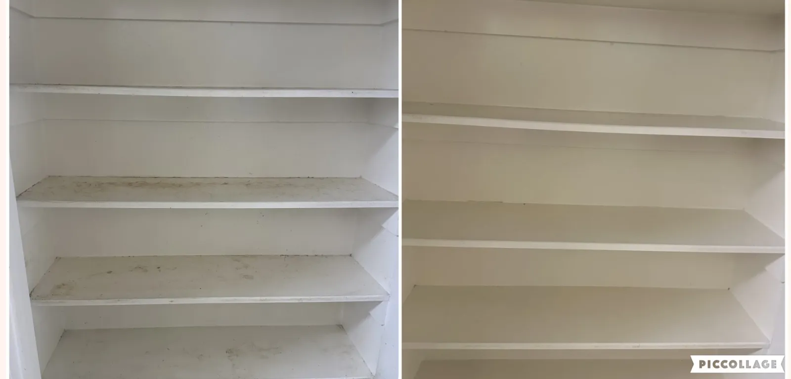 a white shelf with a white wall