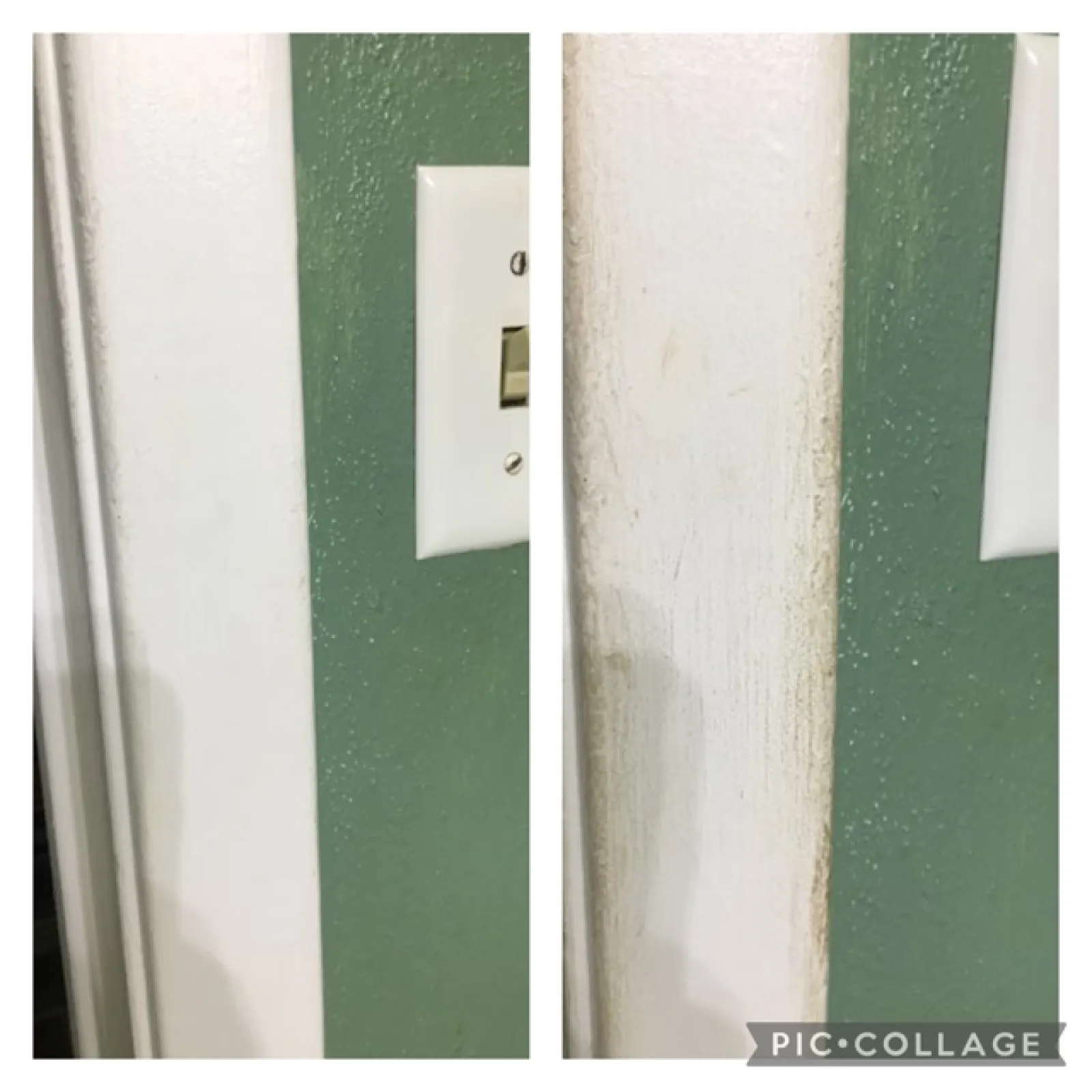 a green and white wall