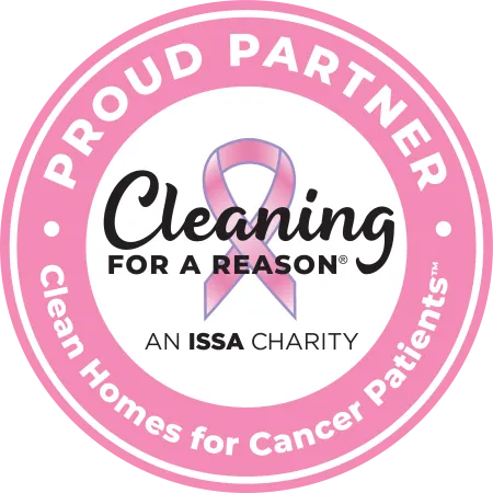 a pink circular object with a white circle and text