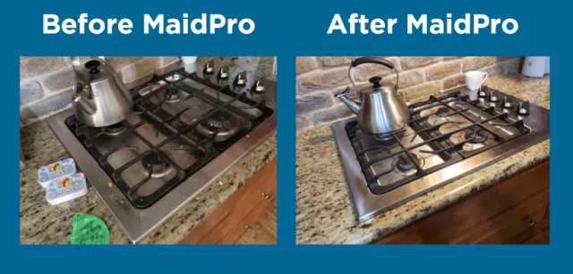 a stovetop cleaned by home cleaning professionals MaidPro Birmingham